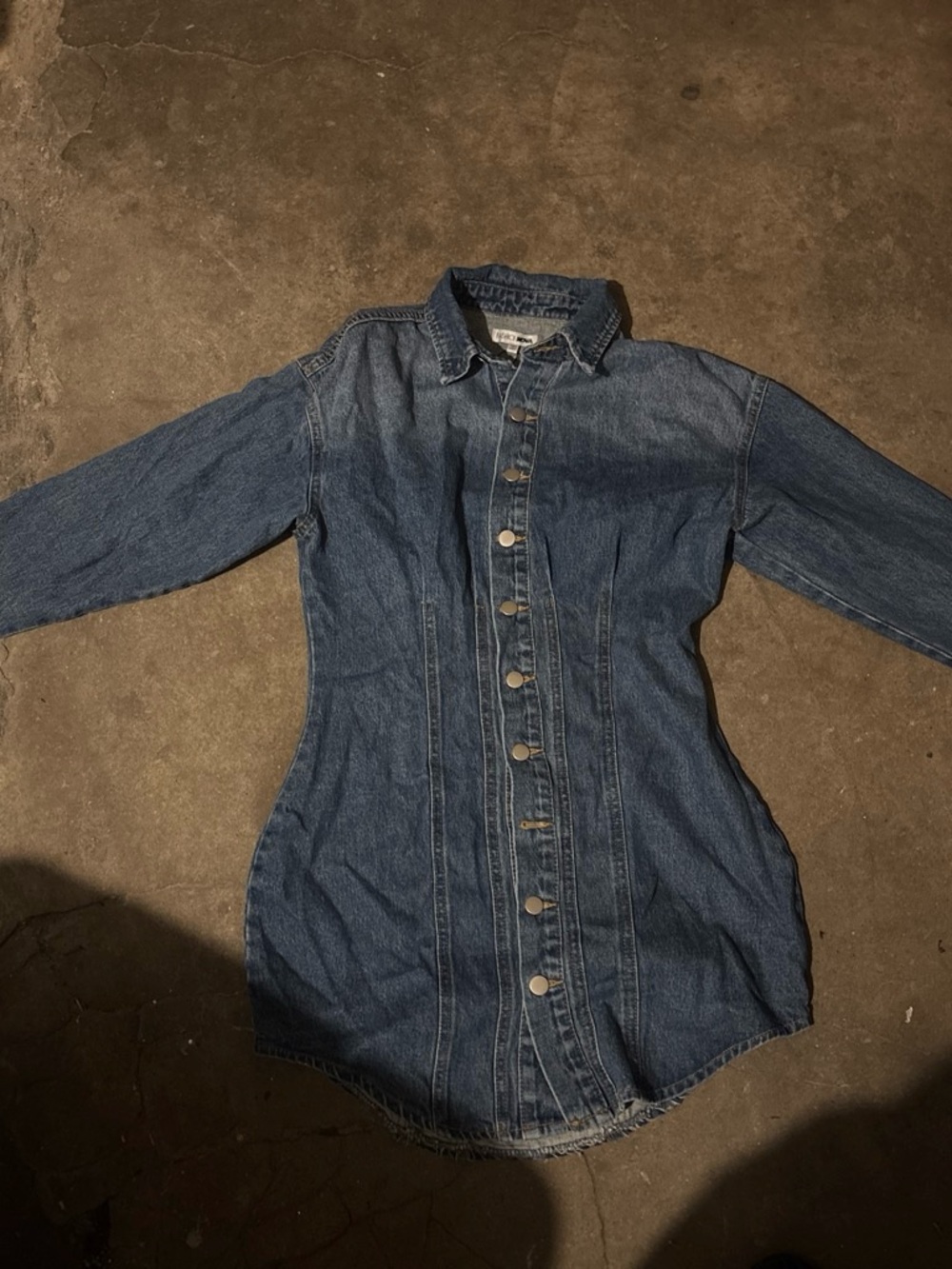 Button-Front Denim corset dress - Blue